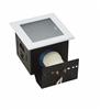 Square recessed downlight with glass