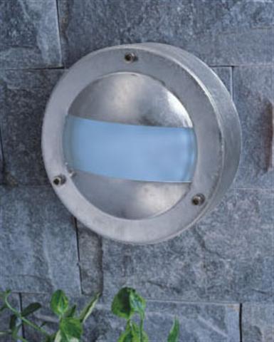 Galvanized With Glass Diffuser Outdoor Wall Light
