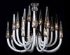 Crystal Chandelier with Ivory Cloth Shade