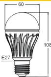 E27 LED Bulb 5W（CE,ROSH）