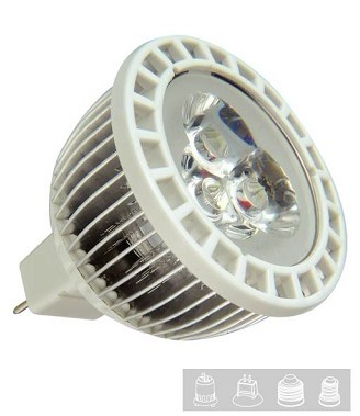 DC12V 1x3W LED Bulbs light, Perfect design MR16 Finned Type Spotlights bulb 6000K