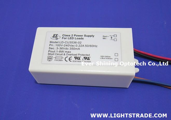 8W 350mA Constant Current LED dirver for UL CUL CE IP65 products approval