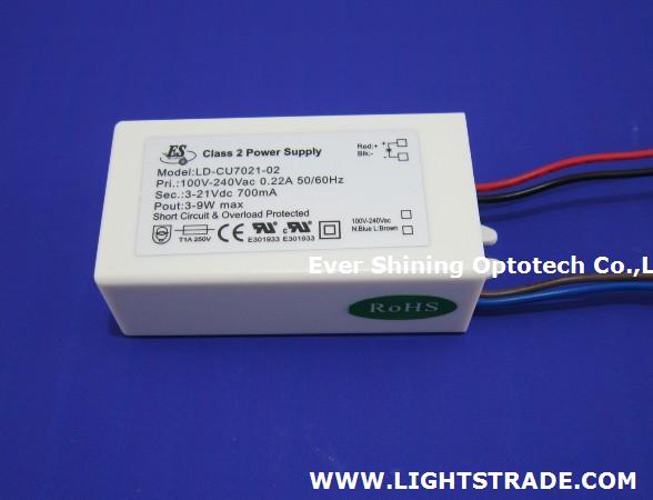 9W 700mA Constant Current LED driver for UL CUL CE IP65 products approval