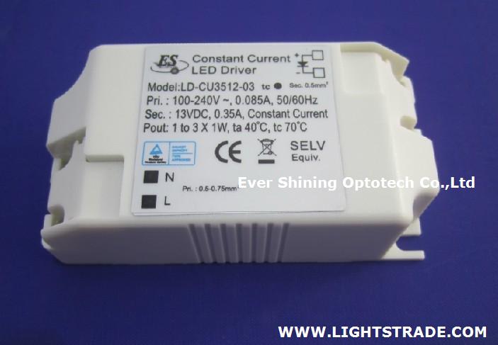 3W 350mA Constant Current LED driver for TUV CB products approval