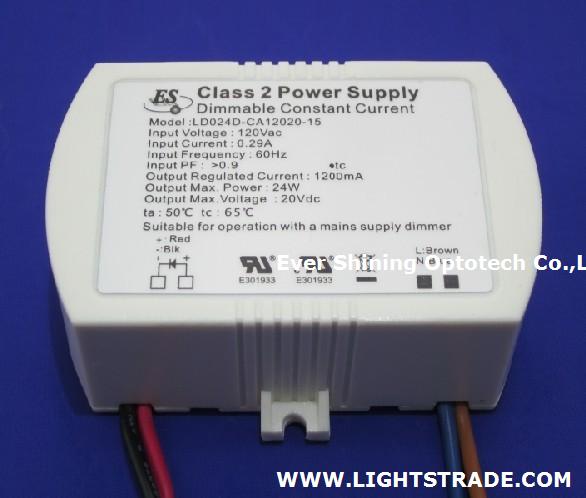 24W 1200mA AC Dimmable Constant Current LED dirver for UL CUL products approval