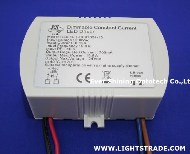 16.8W 700mA AC Dimmable Constant Current LED driver with CE RoHs product approval