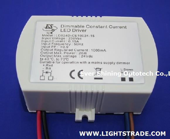 24W 1A AC Dimmable Constant Current LED Driver with CE RoHs product approval