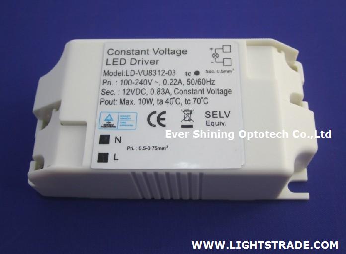 DC 12V 10W Constant Voltage LED Driver with TUV CB product approval