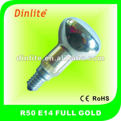 R50 E14 FULL GOLD REFLECTOR BULBS