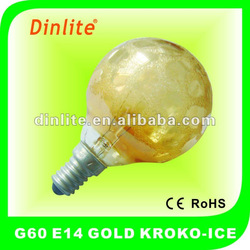 G60 E14 KROKO-ICE GOLD ROUND BULBS