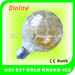 G95 E27 KROKO-ICE GOLD ROUND BULBS