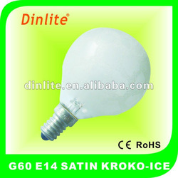 G60 E14 KROKO-ICE SATIN ROUND BULBS
