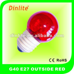 G40 E27 OUTSIDE RED ROUND BULBS