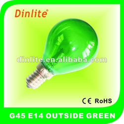 G45 E14 OUTSIDE GREEN ROUND BULBS