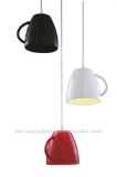 teacup resin pendant lighting with 3 bulbs