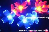Red and blue lights string of peach blossom