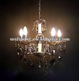 Traditional Wrought Iron Crystal Ceiling Light