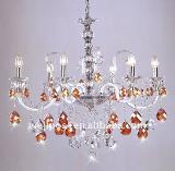 Hot Sell Modern Milk White Glass Arms Amber Glass Chandelier