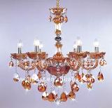 Classical Antique Amber Crystal Candle Chandelier