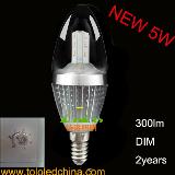 dimmable 5w led candle bulb light