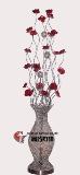 Guzhen aluminum wire floor lamp with red rose