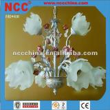 New European Style popular Chandelier lamp with glass plus iron