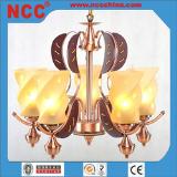 2012 best seller European style chandelier lights with glass lampshade plus wood body