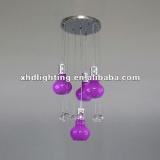 2012 glass pendant light with led and crystal X1218/4