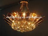 Modern big golden crystal ceiling light