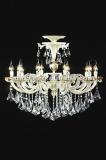 Modern polished chrom Crystal pendant lights with White fabric shade 