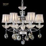 2012 Simple Chrome crystal chandelier with fabric shade