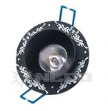 4W Round Black Aluminum Case Decorative Lighting with Pattern Indexing Hole 60mm