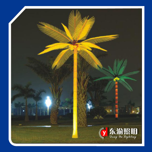 Yellow led coconut palm tree light , heigth 4m