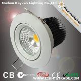 Hot!15W Dimmable COB LED Down Light-Cut out 92mm