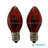 C7 flame lighting / transparent red flashing lamp bulb