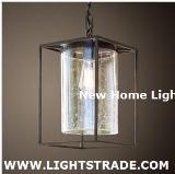 Rural style glass shade iron frame pendant lights