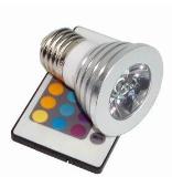 E27 1X3W RGB Silver LED Spot light