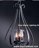Kitchen room small size iron pendant lamp with glass shade