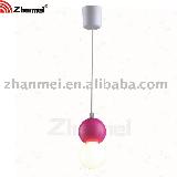 pink plastic ball pendant lamp