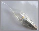 LED 3W cob E27 candle Lights with tip bened tail glass shade cover