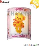 lovely bear fabric kids wall lamp