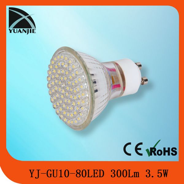 80led 3.5w CE&ROHS GU10 MR16 E14 E27 led spot light lamp