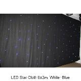 LED Star Curtain 6x3m White+Blue