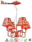 Modern Crystal Orange Lampshade Style angle branch Dinner Room Chandelier