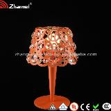 Modern Mix-N-Match 1-Light Table Lamp in Crystal and Iron with Orange