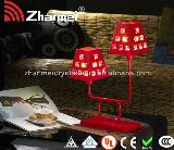 Lady decoration modern cut iron red crystal table lamp