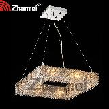 chrome square crystal chandelier lamp