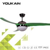 ceiling fan with LED lights 52-YJ202(green blades)