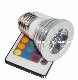 RGB 3W LED Spot light E27 base