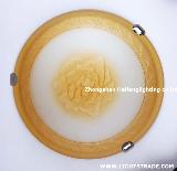 Round glass ceiling lamp brown color